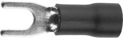 Наконечник СВЕТОЗАР для кабеля, изолированный, с вилкой, черный, вн. d 4,3мм, под болт 6мм, провод 2,5-4мм2, 37А, 49420-40