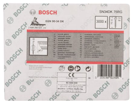Гвозди 3000 шт для GSN 90-34 DK SN34DK 75RG BOSCH 2608200021