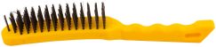 Корщетка стальная, желтая пластиковая ручка, 275 мм, 5-ти рядная FIT 38439