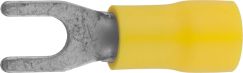 Наконечник СВЕТОЗАР для кабеля, изолированный, с вилкой, желтый, вн. d 4,3мм, под болт 8мм, провод 4-6мм2, 48А, 10шт 49420-60