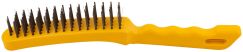 Корщетка стальная, желтая пластиковая ручка, 275 мм, 4-х рядная FIT 38438