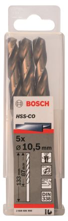 Сверло кобальтовое HSS-CO 5 шт 10.5x87x133 мм BOSCH 2608585900