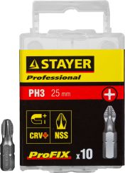 Набор бит STAYER PROFESSIONAL ProFix PH3 1/4&quot; 25 мм 10 шт 26201-3-25-10_z01