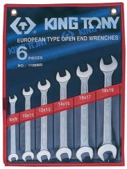 Набор рожковых ключей 8-19 мм 6 предметов KING TONY 1106MR