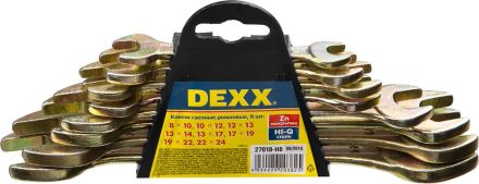 Набор ключей рожковых DEXX 8-24 мм 8 шт 27018-H8
