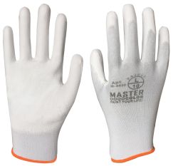 Перчатки белые полиэстер с обивкой из полиуретана водоотталкивающие MASTER COLOR 30-4020