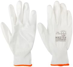 Перчатки белые полиэстер с обивкой из полиуретана водоотталкивающие MASTER COLOR 30-4020д