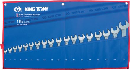 Набор комбинированных ключей 6-24 мм чехол из теторона 18 предметов KING TONY 1218MRN