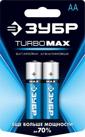 Щелочная батарейка 1.5 В тип АА 2 шт Turbo-MAX ЗУБР 59206-2C_z01