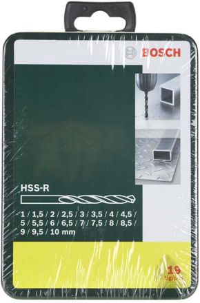 Набор сверл по металлу HSS-R 1-10 мм 19 шт BOSCH 2607019435