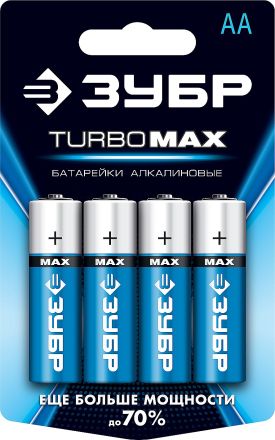 Щелочная батарейка 1.5 В тип АА 4 шт Turbo-MAX ЗУБР 59206-4C_z01