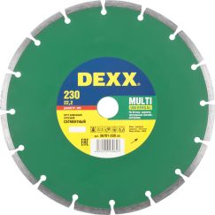 Круг алмазный универсальный DEXX сегментный для УШМ 230х7х22,2 мм 36701-230_z01