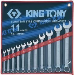 Набор комбинированных ключей 8-24 мм 11 предметов KING TONY 1211MR