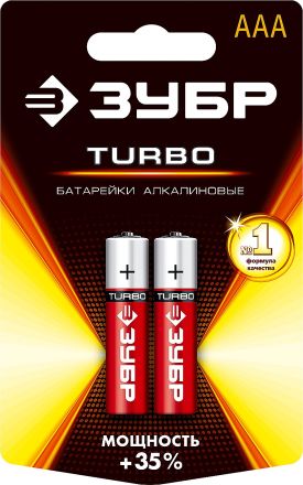Щелочная батарейка 1.5 В тип ААА 2 шт Turbo ЗУБР 59211-2C_z01