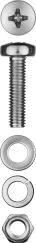Винт DIN 7985 в комплекте с гайкой шайбой шайбой пружинной М4 20 мм ЗУБР МАСТЕР 303476-04-020
