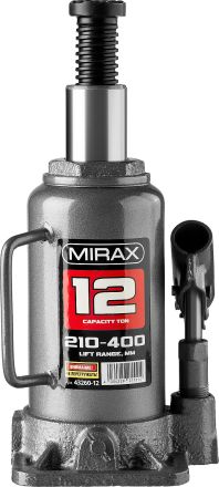Домкрат гидравлический бутылочный 12 т 210-400 мм MIRAX 43260-12
