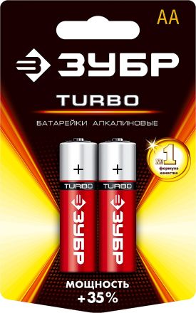 Щелочная батарейка 1.5 В тип АА 2 шт Turbo ЗУБР 59213-2C_z01