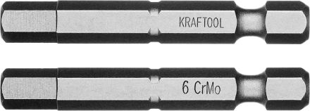 Биты торсионные кованые KRAFTOOL ЕХPERT хвостовик E 1/4&quot; HEX6, 50 мм 2 шт 26127-6-50-2