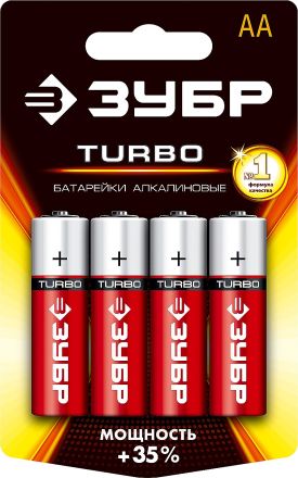 Щелочная батарейка 1.5 В тип АА  4 шт Turbo ЗУБР 59213-4C_z01