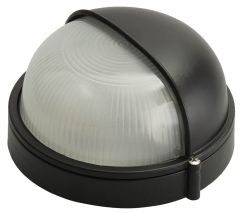 Светильник уличный СВЕТОЗАР влагозащищенный с верхним защитным кожухом, круг, цвет черный, 60Вт SV-57261-B