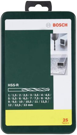Набор сверл по металлу HSS-R 1-13 мм 25 шт BOSCH 2607019446