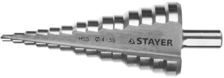 Сверло ступенчатое по сталям и цветным металлам STAYER MASTER HSS 4- 39 мм 113 мм 29660-4-39-14