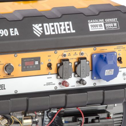 Генератор бензиновый PS 90 EA 9.0 кВт 230В 25 л электростартер DENZEL 946934