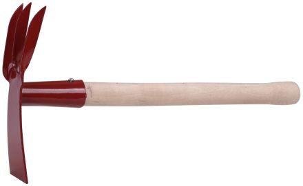 Мотыжка комбинированная с деревянной ручкой, 3 витых зуба, профиль трапеция КУРС 76812