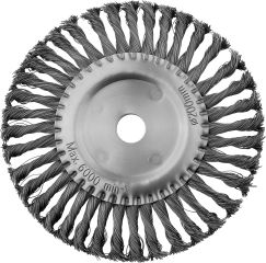 Щетка дисковая для УШМ жгутированная стальная проволока 0,5 мм d=200 мм MIRAX 35140-200