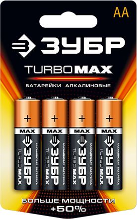 Батарейка щелочная АА 1,5 В 4 шт ЗУБР 59206-4C