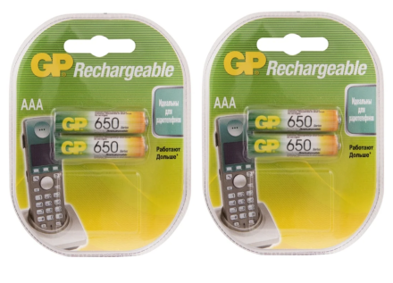 Батарейка-аккумулятор GP 650 AAA (КОМПЛЕКТ) 4 шт 65AAAHC-2DECRC2-2