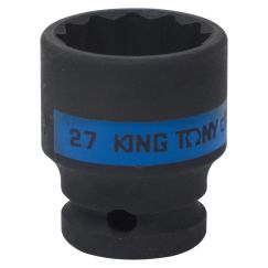 Головка ударная 1/2&quot; короткая 12-гранная 27 мм KING TONY 453027M
