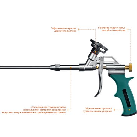 Профессиональный пистолет для монтажной пены с тефлоновым покрытием PROKraft KRAFTOOL 0685_z04