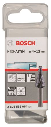 Ступенчатое сверло HSS-AlTiN 4-12 мм BOSCH 2608588064