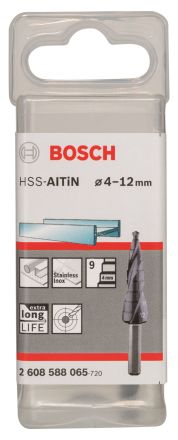 Ступенчатое сверло HSS-AlTiN 4-12 мм BOSCH 2608588065