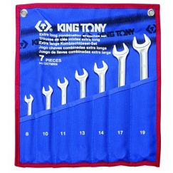 Набор комбинированных удлиненных ключей 8-19 мм 7 предметов KING TONY 12C7MRN