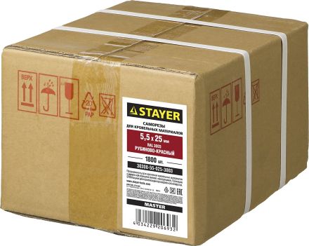 Саморезы для кровли к металлу STAYER MASTER RAL 3003 5,5 x 25 мм 1800 шт 30300-55-025-3003
