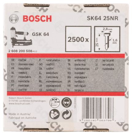 Штифты 2500 шт 25 мм для GSK 64 SK64 25NR BOSCH 2608200508