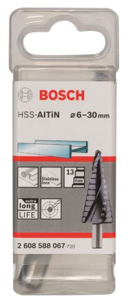 Ступенчатое сверло HSS-AlTiN 6-30 мм BOSCH 2608588067