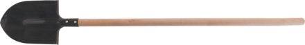 Лопата штыковая с ребрами жесткости, с деревянным черенком  210х290х1450 мм КУРС 77212