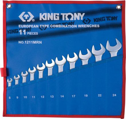 Набор комбинированных ключей 8-24 мм чехол из теторона 11 предметов KING TONY 1211MRN