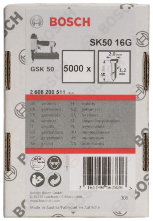 Штифты 5000 шт 16 мм для GSK 50 SK50 16G BOSCH 2608200511