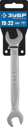 Рожковый гаечный ключ 19x22 мм ЗУБР 27010-19-22_z01