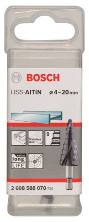 Ступенчатое сверло HSS-AlTiN 4-20 мм HEX 1/4&quot; BOSCH 2608588070