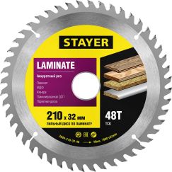 Пильный диск по ламинату 210x32, 48Т STAYER MASTER 3684-210-32-48
