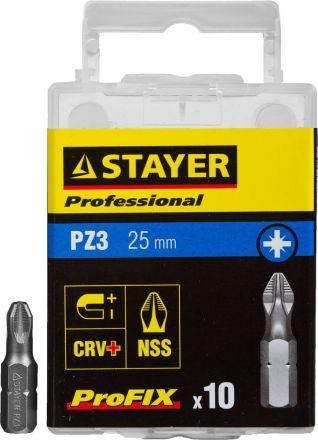 Набор бит STAYER PROFESSIONAL ProFix PZ3 1/4&quot; 25 мм 10 шт 26221-3-25-10_z01