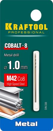 Сверло по металлу кобальтовое М42 COBALT 1.0 х 34 мм KRAFTOOL 29656-1