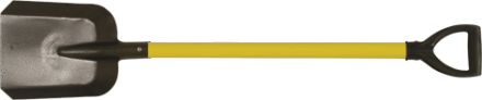 Лопата совковая с желтым металлизированным черенком и V-pучкой  220х270х1060 мм КУРС 77218