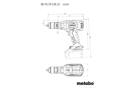 Дрель-шуруповерт ударная 120 Нм 18 В METABO SB 18 LTX-3 BL Q I 602357650
