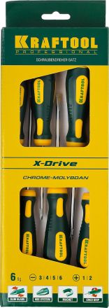 Набор отверток X-Drive 6шт KRAFTOOL 250081-H6